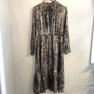 Women’s Zara Maxi Dress, Snake Skin pattern, size XL